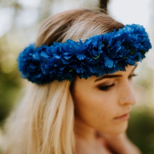 Cornflower blue crown, blue flower crown, cornflower, cornflower wreath, wild flower, LaCrown, free sipping, festival, summer party crown image 1