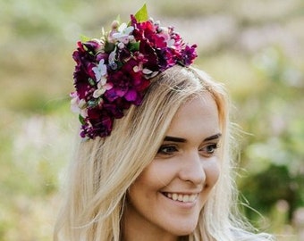 Bride flower crown, Fairy flower crown, Wedding Flower Crown, Midsommar flower crown, Bride headband, Fake flower headband