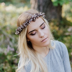 Videira de cabelo de noiva, videira de cabelo de pérola, acessórios de cabelo de casamento, videira de cabelo de noiva, faixa de cabeça, faixa de sobrancelha, headpiece de pérola e cristal, coroa de cabelo
