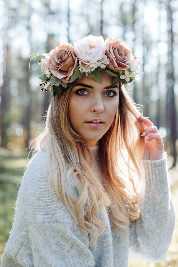 Blumenkrone Stirnband – Boho Haarreif Mit Blumen, Einstellbar, Für Festival & Hochzeit