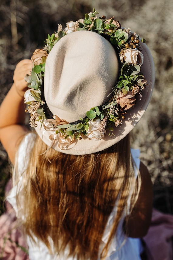 Vintage Floral Crown Hat Spring Flower Headpiece Pastel Festival Hair Accessory Pastel Flower Crown – Pink Blue Floral Headband for  main image 4