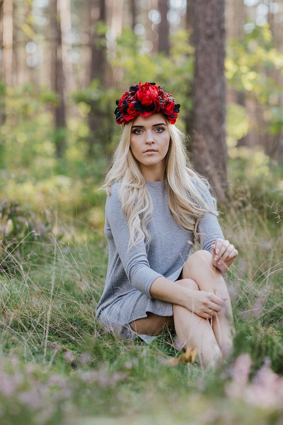 Blumenkranz Aus Seide – Handgewebt Für Hochzeit, Party & Festivals – Romantischer Haarschmuck Für Frauen & Mädchen
