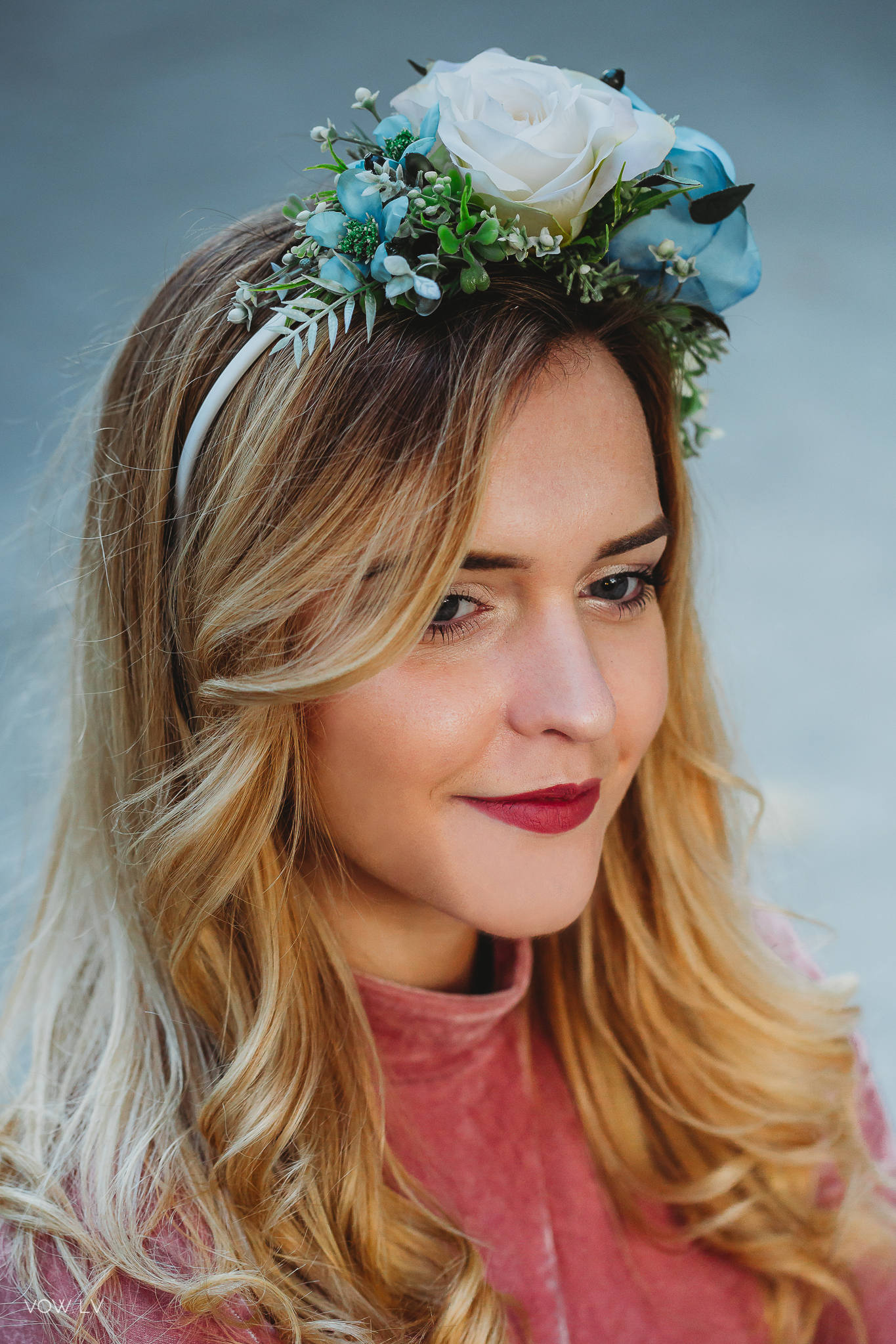 Blue Flower Crown, Blue Flower Headband, Rose Headband, Blue Rose Crown ...