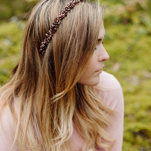 Bronze pearl headband, bridal halo crown, Bride headband, Bronze headband, boho hair crown, bohemian headband, simplistic crown image 7