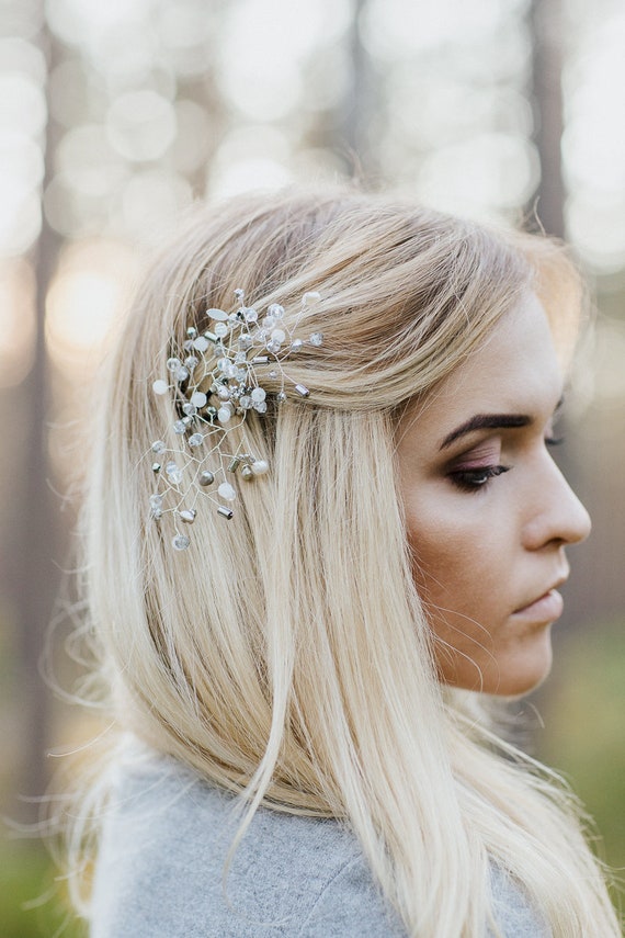 Set of 3 Bridal Hair Pin, Pearl Hair Pins, Bridal Hairpiece  display picture 1