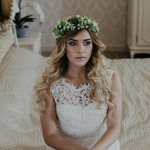 Romantic flower crown, Flower wreath, Bridal headpiece, Woodland wreath, Boho Flower headband, Greenery crown, Boho crown, Meadow crown image 2