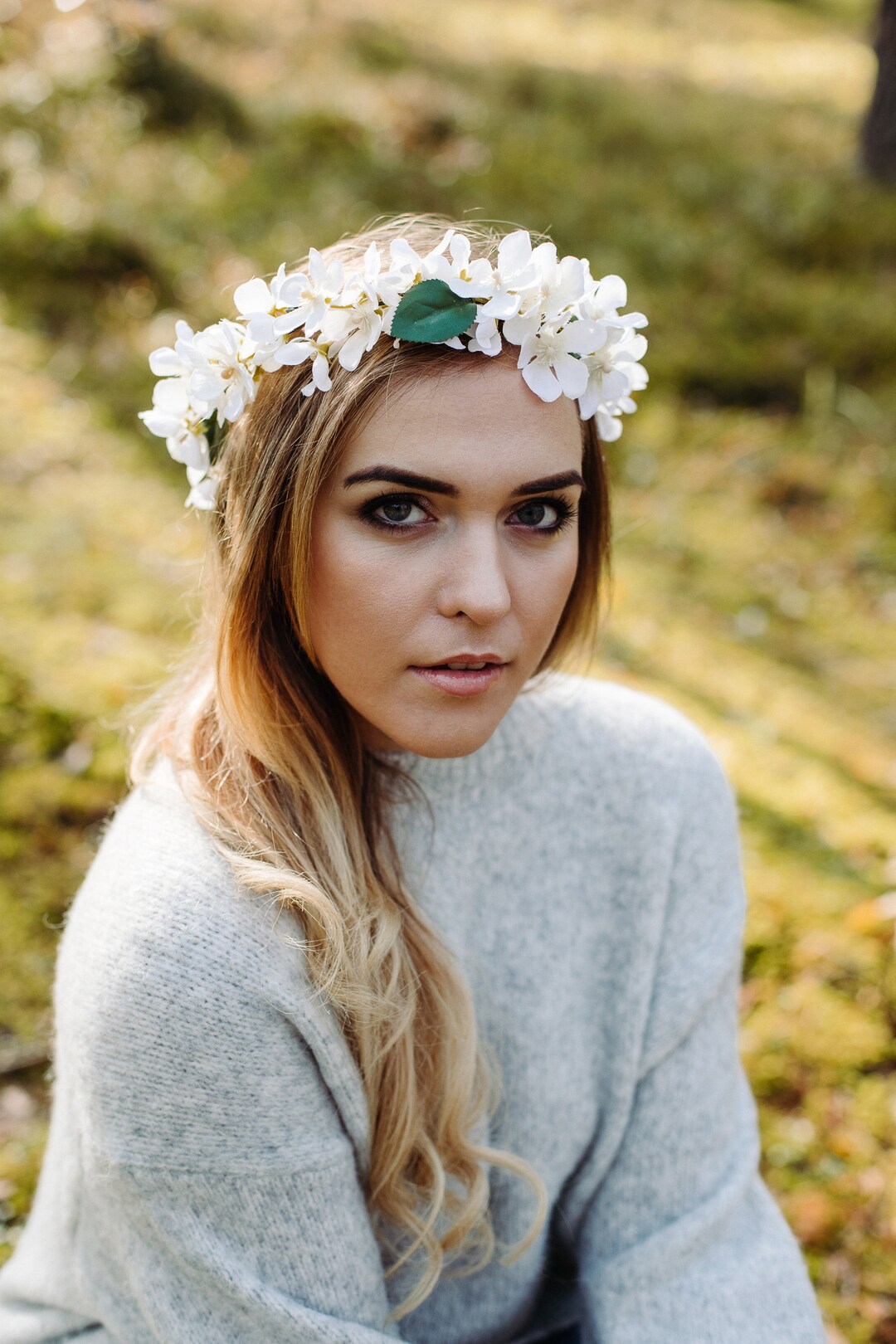 Cherry Blossom Flower Crown Wedding Headpiece Woodland Etsy