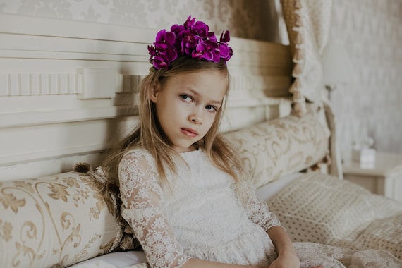 Purple Orchid Headpiece, Lilac Orchid Headband, Purple  display picture 1