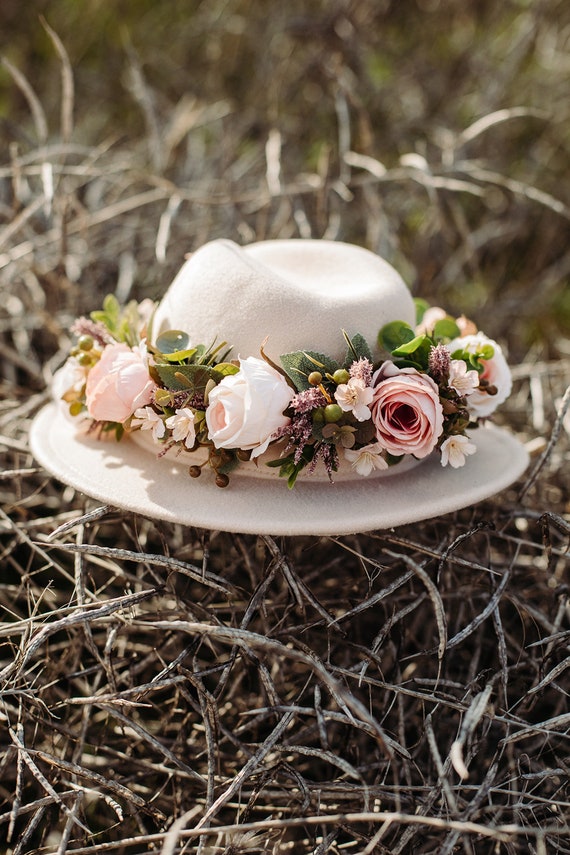 Chapeau de couronne de fleur de fille Couronne de fleur de mariage couronne de rose de