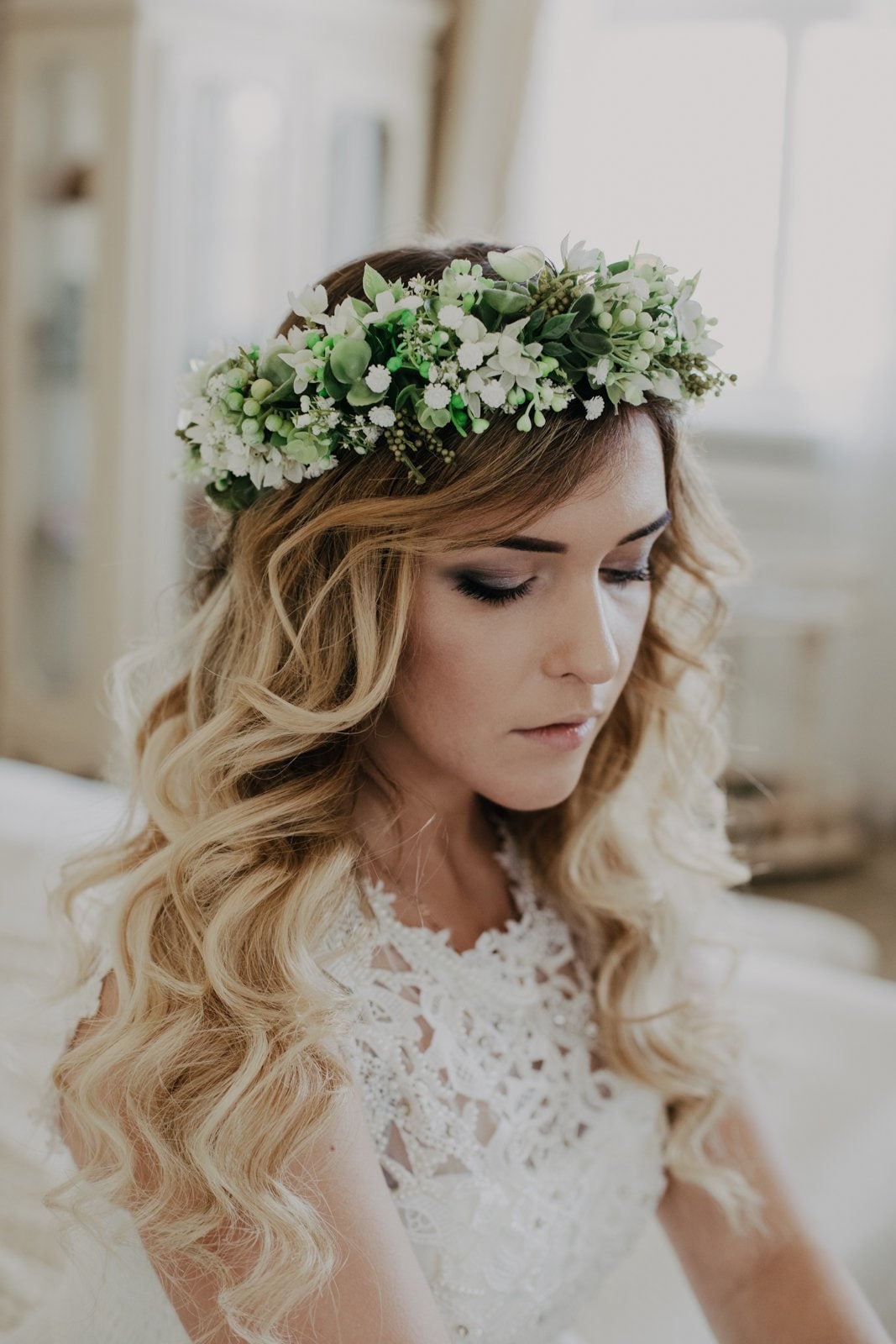 Romantic flower crown, Flower wreath, Bridal headpiece, Woodland wreath, Boho Flower headband, Greenery crown, Boho crown, Meadow crown
