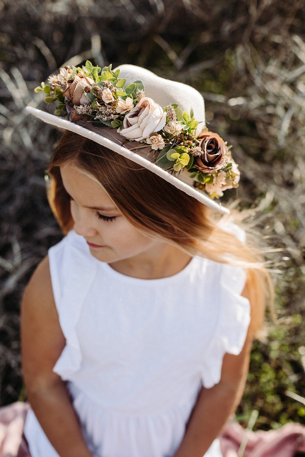 Girl Flower Crown Hat, Flower Crown Wedding Girl, Girl Rose Crown