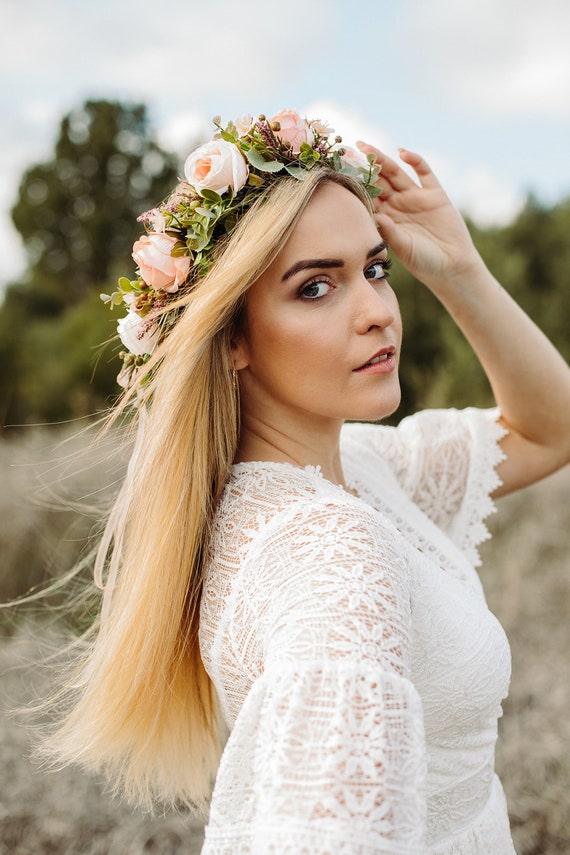 green emerald velvet dress Dirndl Flower Crown - Festival Flower Crown main image 0