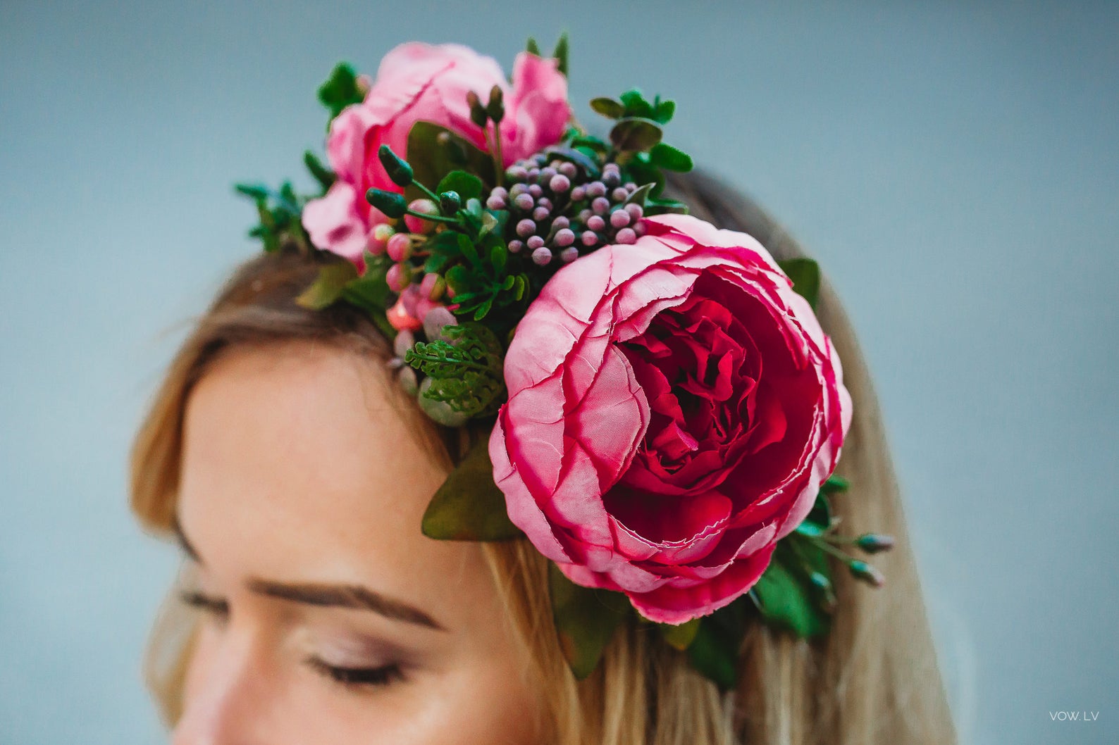 Flower Crown Pink Flower Crown Pink Flower Crown Adult Pink Etsy