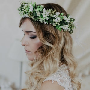 Romantic flower crown, Flower wreath, Bridal headpiece, Woodland wreath, Boho Flower headband, Greenery crown, Boho crown, Meadow crown image 8