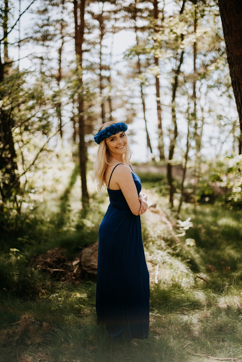 Cornflower blue crown, blue flower crown, cornflower, cornflower wreath, wild flower, LaCrown, free sipping, festival, summer party crown image 3