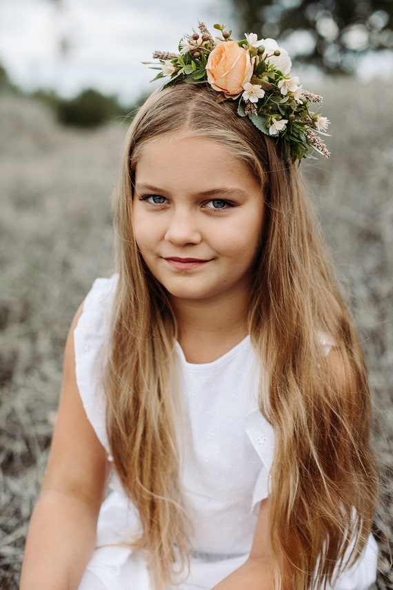 Fake Flower Rose Headband Flower Girl Crown Rose Flower Garland