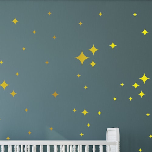 Retro Starbursts Vinyl Wall Decals Confetti Stars Nursery Etsy