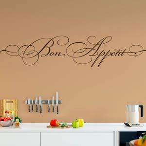 Bon Appetit Vinyl Wall Art Decal, Kitchen Wall Decor