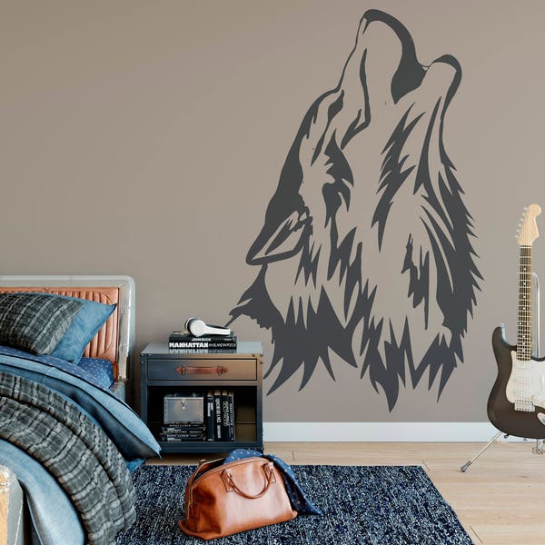 Howling Wolf Decal - Etsy