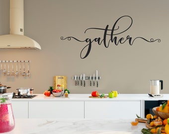 Gather Wall Decal, Vinyl Wall Decal, Custom Quote Wall Decal, Vinyl Lettering , Vinyl Sticker ABGD-1