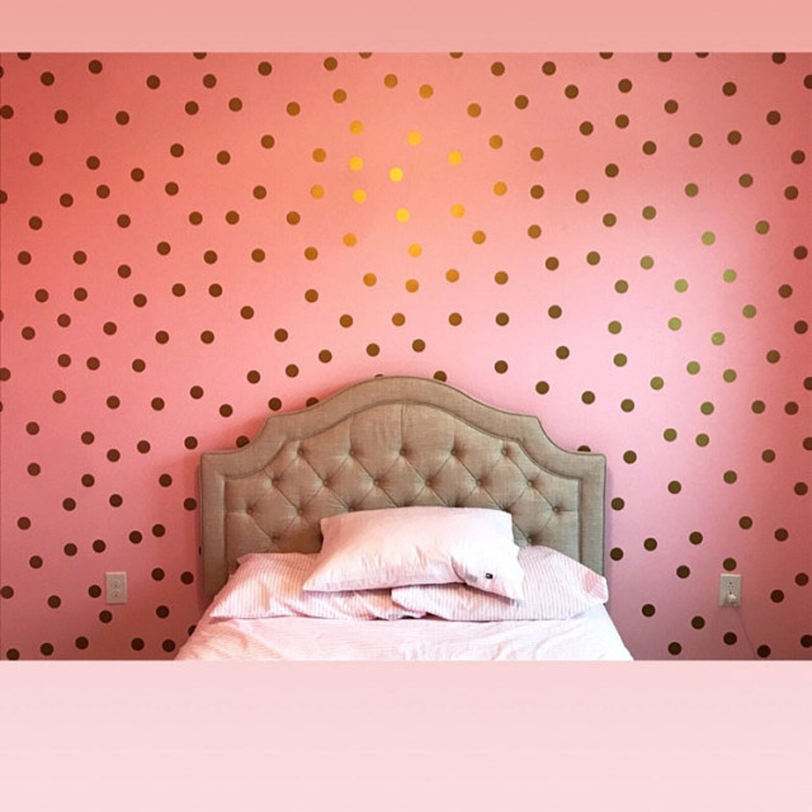 2 Inches Polka Dot Wall Decal Gold Polka Dots Wall Etsy