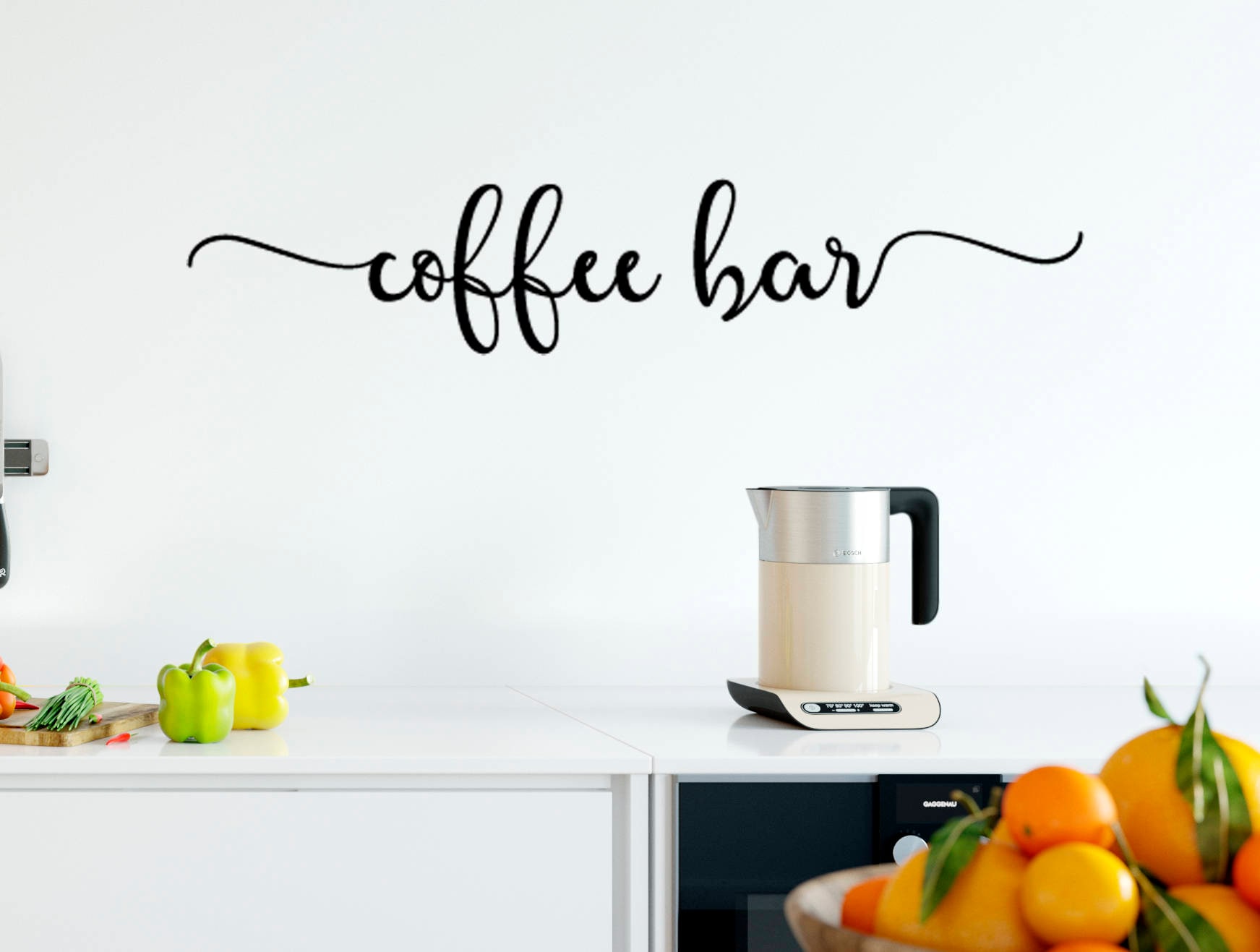 Coffee Bar, Vinyl Wall Decal, Custom Quote Wall Decal, Vinyl Lettering
