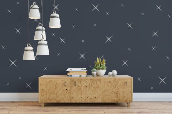 Star Wall Decals - Retro Stars Vinyl Wall Decals, 38 Sparkle Stars Confetti ABST11 - 4 Sizes Sparkle Stars Decals - Nursery - Star Decals