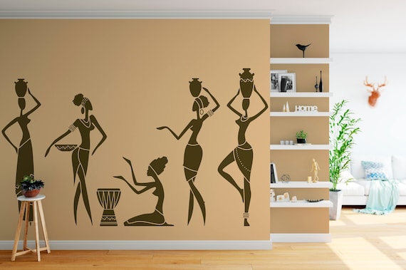 African Woman Decal, Africa Decals, Girl Bedroom Wall Decal Home Decor ABAF1