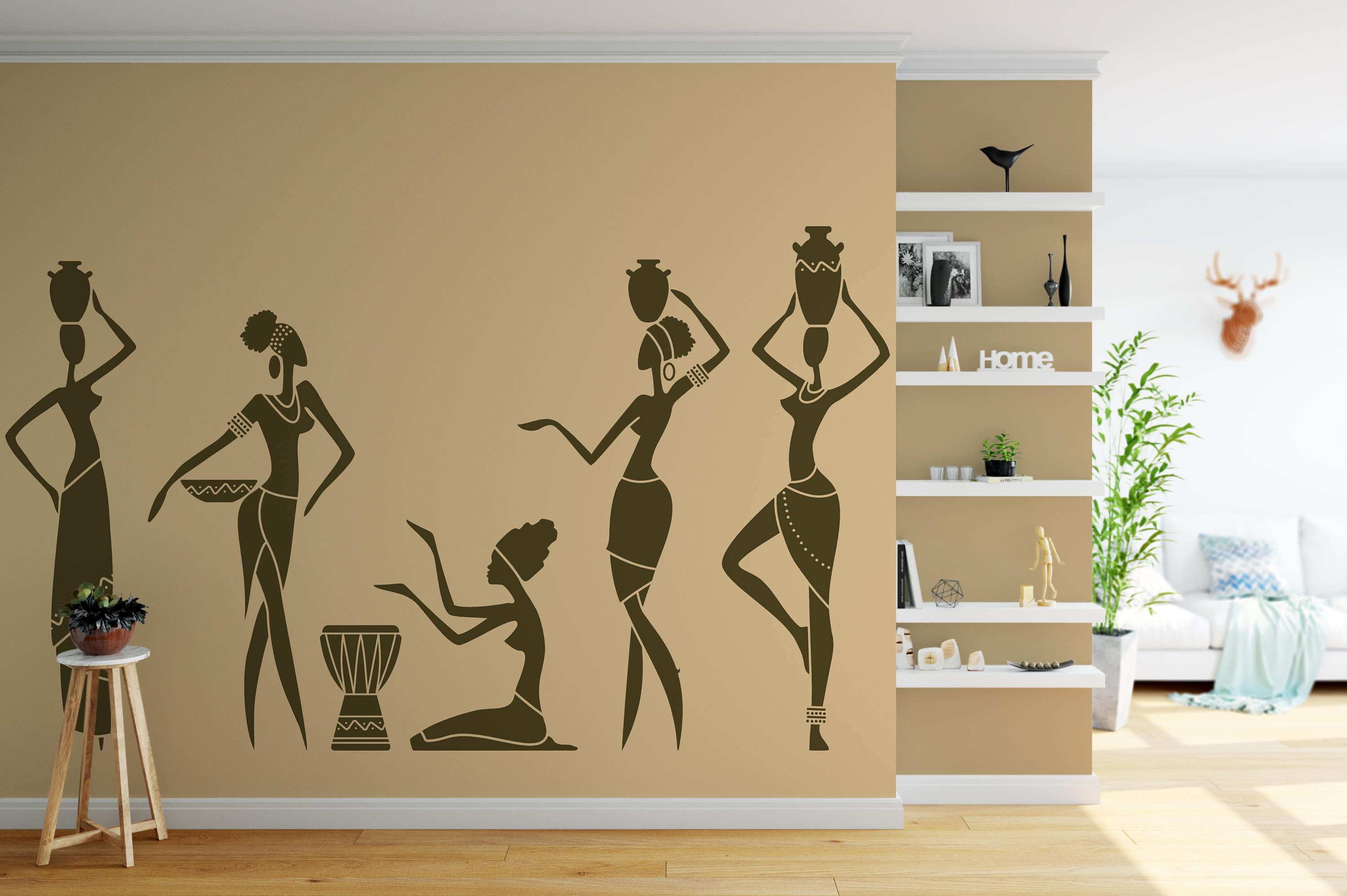 African Woman Decal, Africa Decals, Girl Bedroom Wall Decal Home Decor