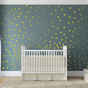 Metallic Gold Wall Decals Polka Dot Wall Sticker Decor 1 Inch, 1.5,2,2.5,3, 3.5, 4 Inches Circle Vinyl Wall Decal image 6