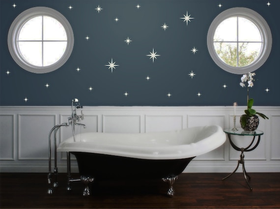 Retro Starburst Vinyl Wall Decals, Confetti Stars - Nursery Decor ABST1- Sparkle Star Decals