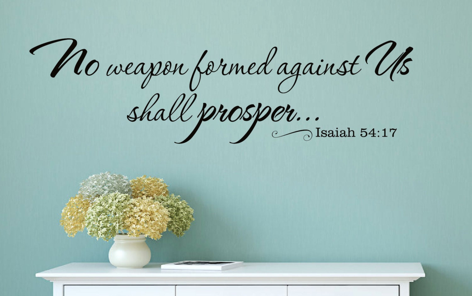 No weapon formed against us shall prosper Christian Isaiah Verse Vinyl Wa.....