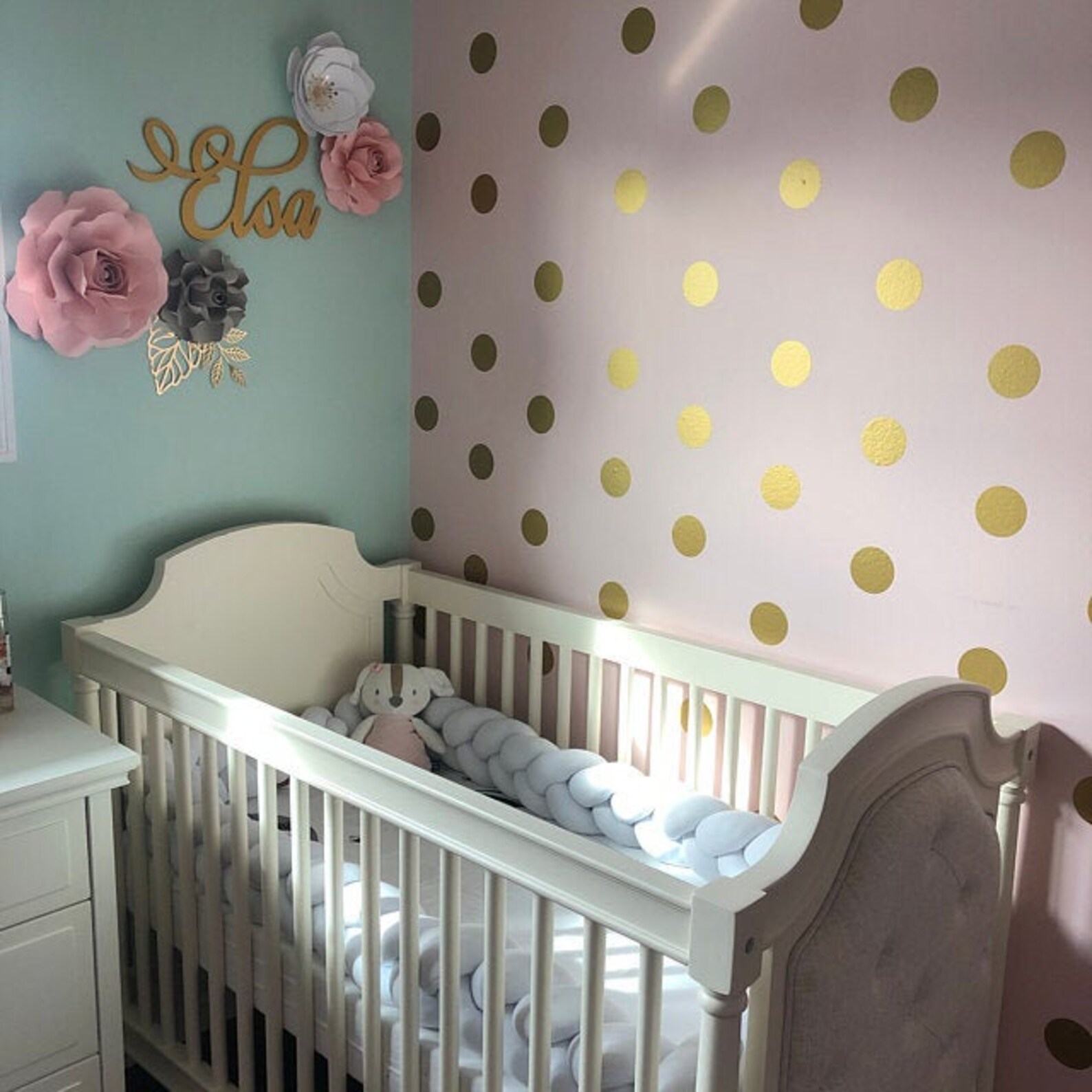 Metallic Gold Wall Decals Polka Dots Wall Decor 1 Etsy