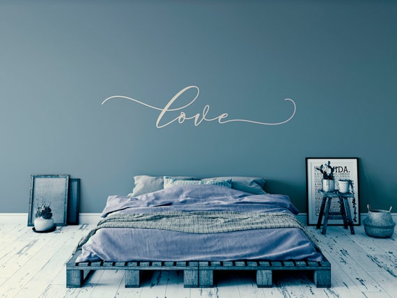 Love, Vinyl Wall Decal, Bedroom Wall Decal, Vinyl Lettering , Vinyl Stickers