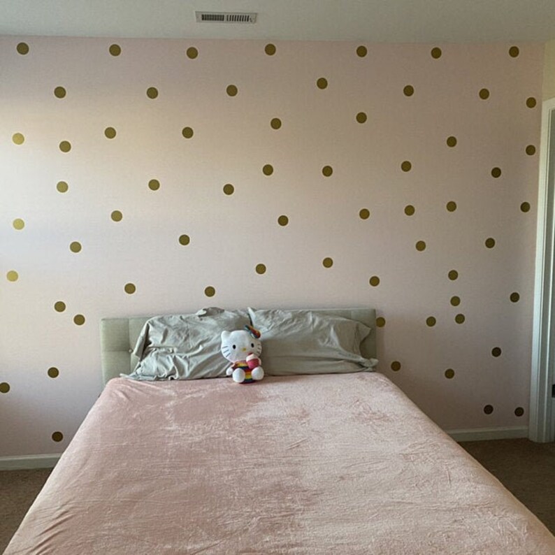 Metallic Gold Wall Decals Polka Dots Wall Decor 1 Etsy