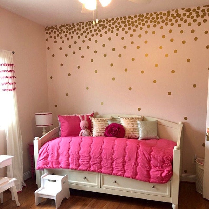 Metallic Gold Wall Decals Polka Dot Wall Sticker Decor Etsy