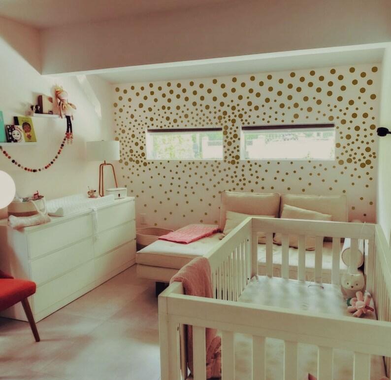 Metallic Gold Wall Decals Polka Dots Wall Decor 1 Etsy