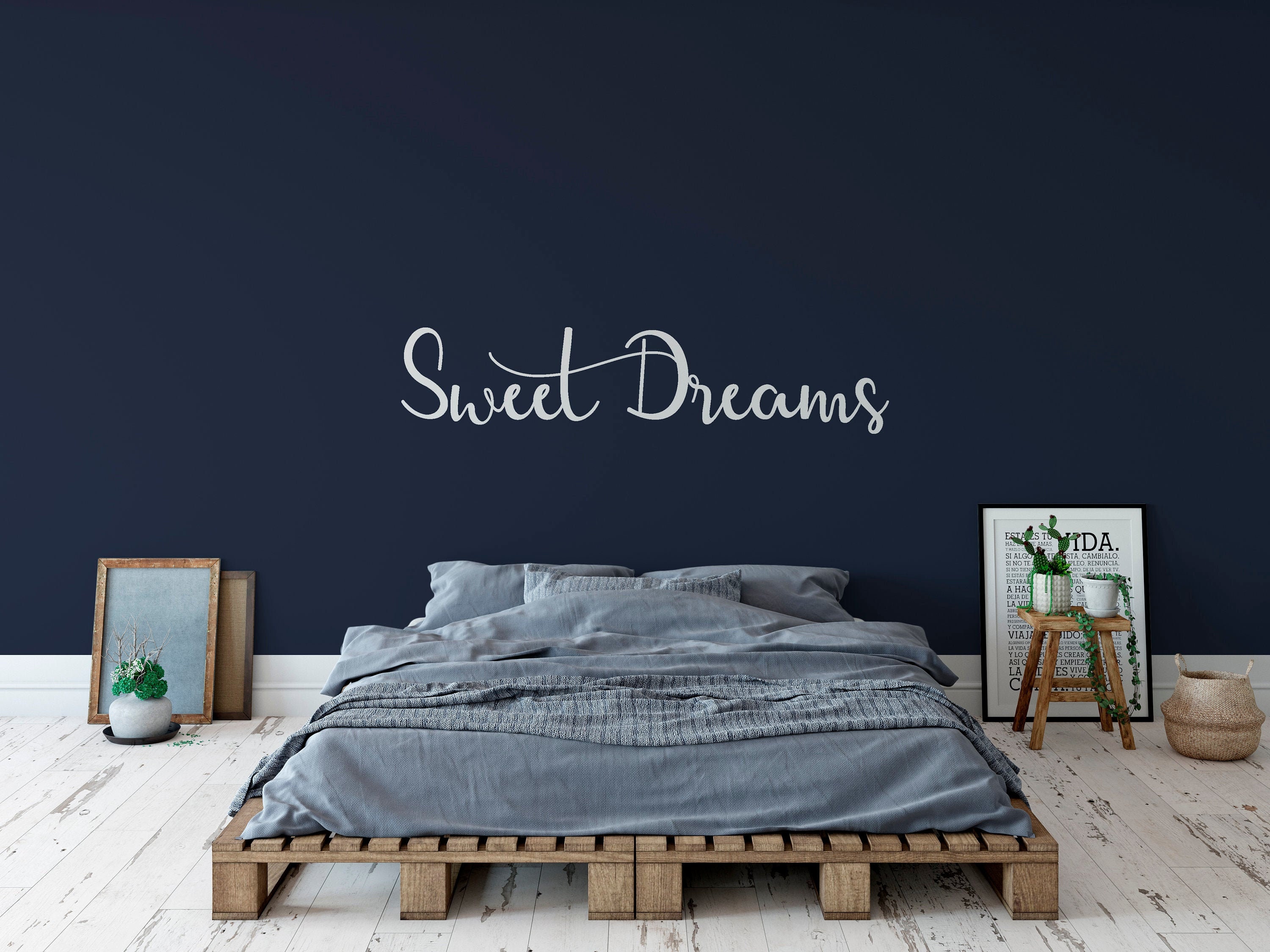 Sweet Dreams, Vinyl Wall Decal, Bedroom Wall Decal, Vinyl Lettering
