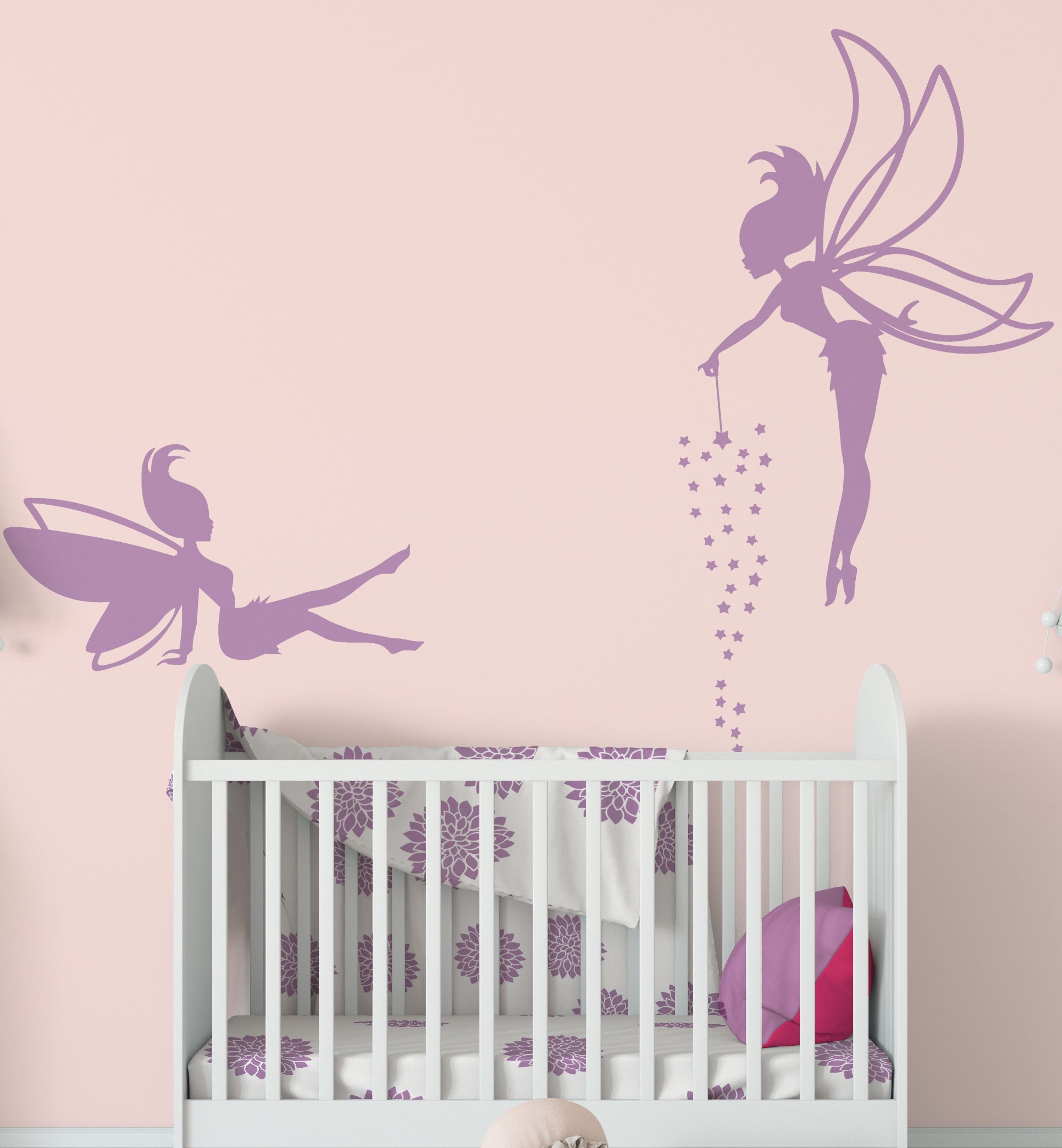 Fairies Decal Fairy Magic Wand Stars Decal Fairy Wall Decal Etsy