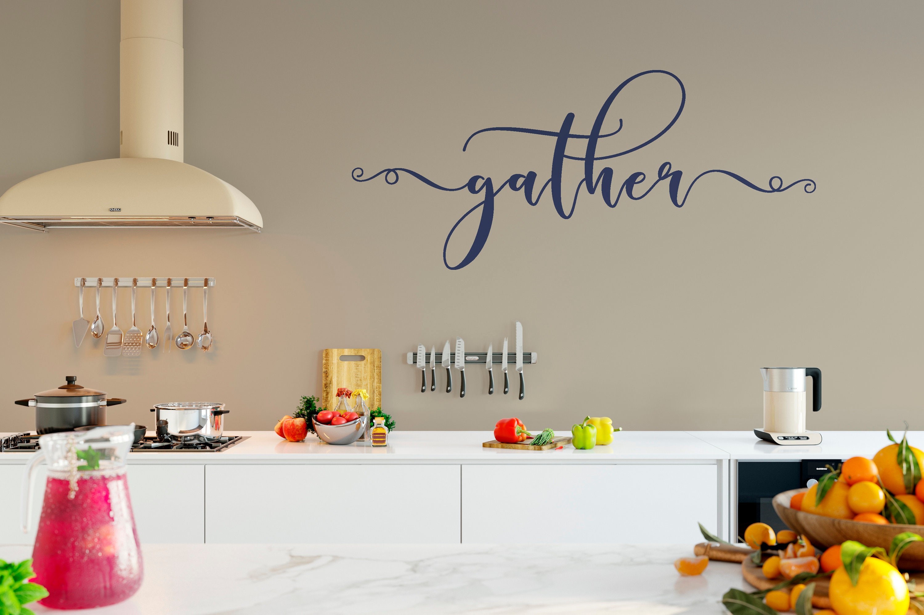 Gather Wall Decal, Vinyl Wall Decal, Custom Quote Wall Decal, Vinyl