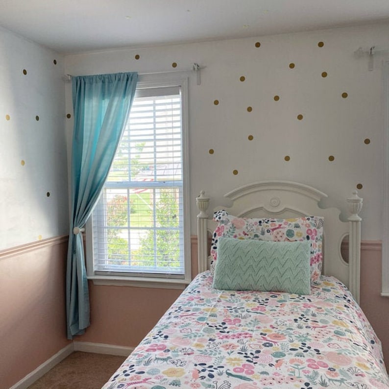 Metallic Gold Wall Decals Polka Dot Wall Sticker Decor Etsy