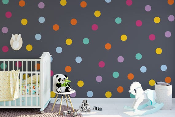 5" Inches Polka Dot Wall Decals- 5 Inches Polka Dots Wall Decor -5 Inch Circle Vinyl Decals Polka Vinyl Wall Stickers