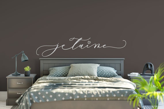 JE T'AIME, Vinyl Wall Decal, Bedroom Wall Decal, Vinyl Lettering , Vinyl Stickers