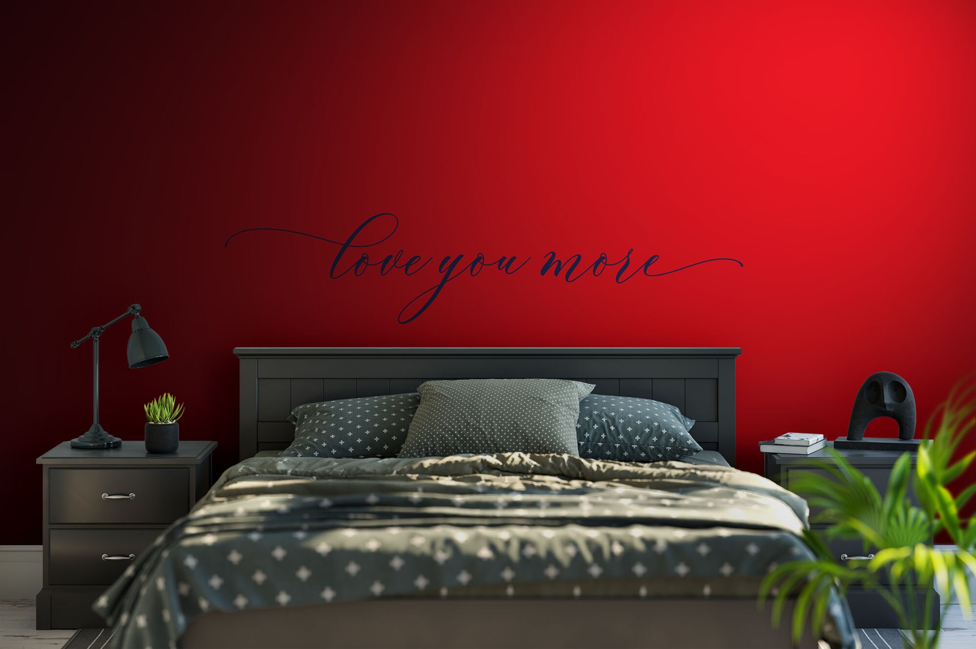 Love You More, Vinyl Wall Decal, Bedroom Wall Decal, Vinyl Lettering
