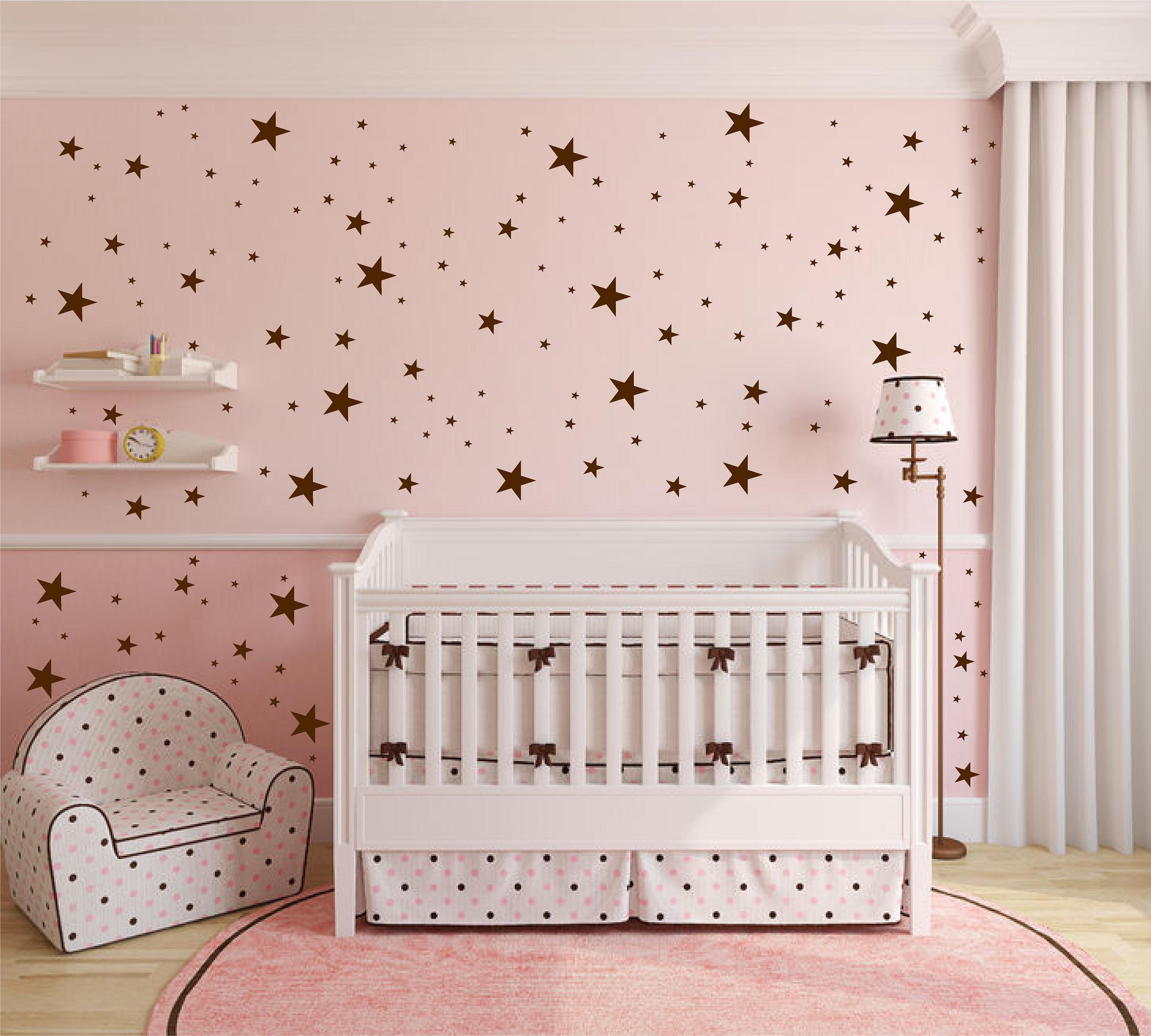 Star Wall Decal Peel and Stick Stars Decal Silver Star Wall Decals