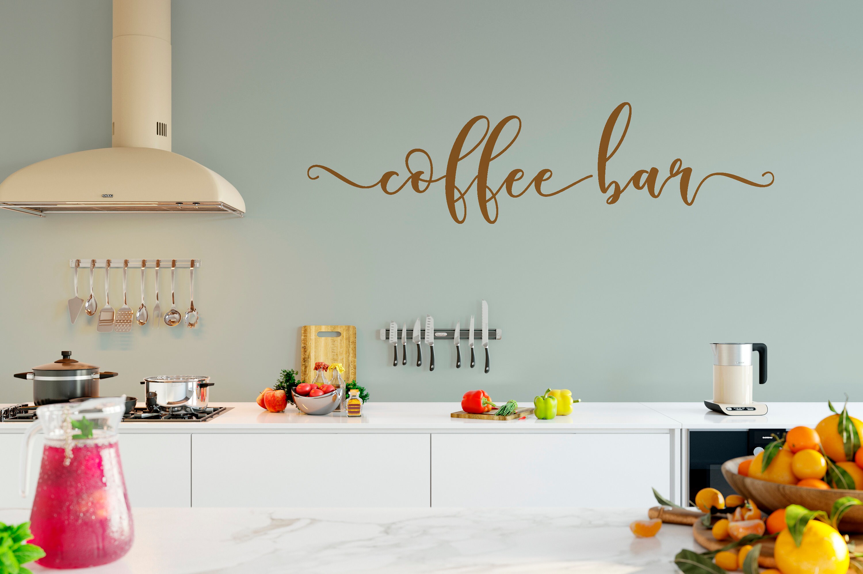 Coffee Bar, Vinyl Wall Decal, Kitchen Wall Decal, Vinyl Lettering