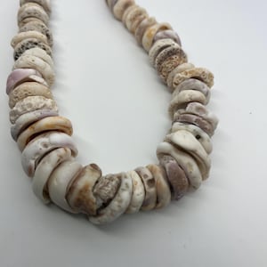 Real Hawaiian Pukashell Necklace rare rustic colorful all natural handmade Hawaiian seashell necklace 20 inches in length