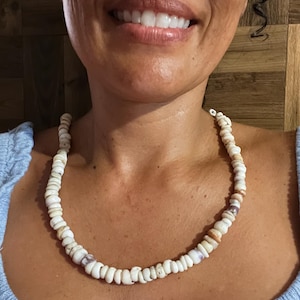 Real Hawaiian Pukashell Necklace from the Island of Oahu.Rare unique handmade piece of Hawaiian Jewelry. One of a kind collectors item.