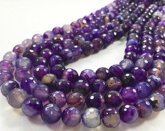 10mm Faceted Agate Beads, Gemstone Beads, Wholesale Beads