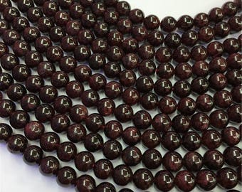 8mm Garnet Beads, Round Gemstone Beads, Wholesale Beads